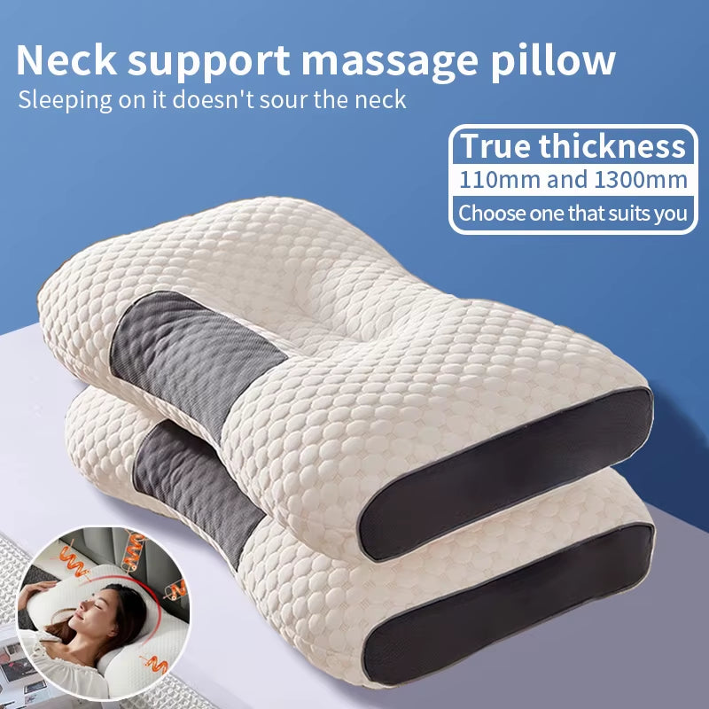 2024 New Neck Pillow Help Sleep and Protect the Neck Cervical Orthopedic Household Soybean Fiber Massage SPA Pillow for Sleeping